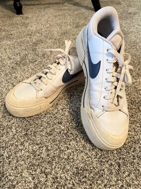 Size 10 - Nike Court Legacy Lift White Diffused Blue Womens ladies sneakers flat